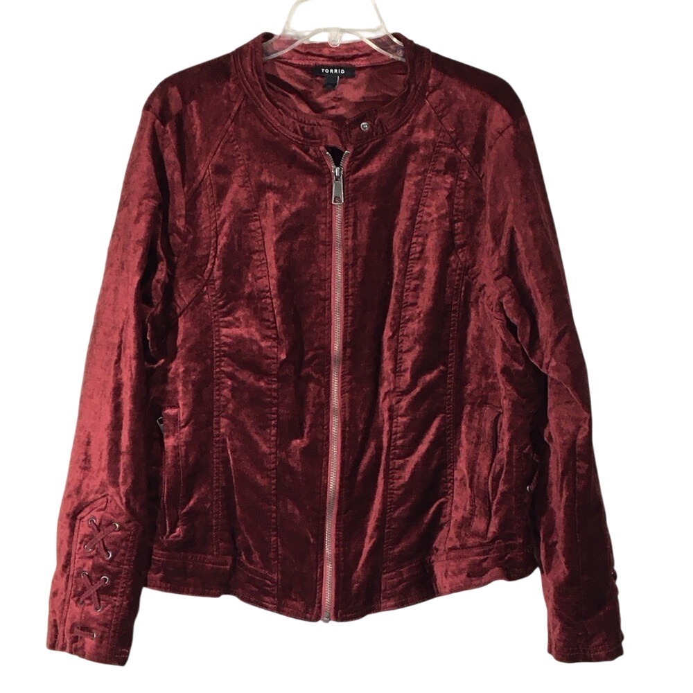 Torrid Velvet Moto Crop Jacket‎